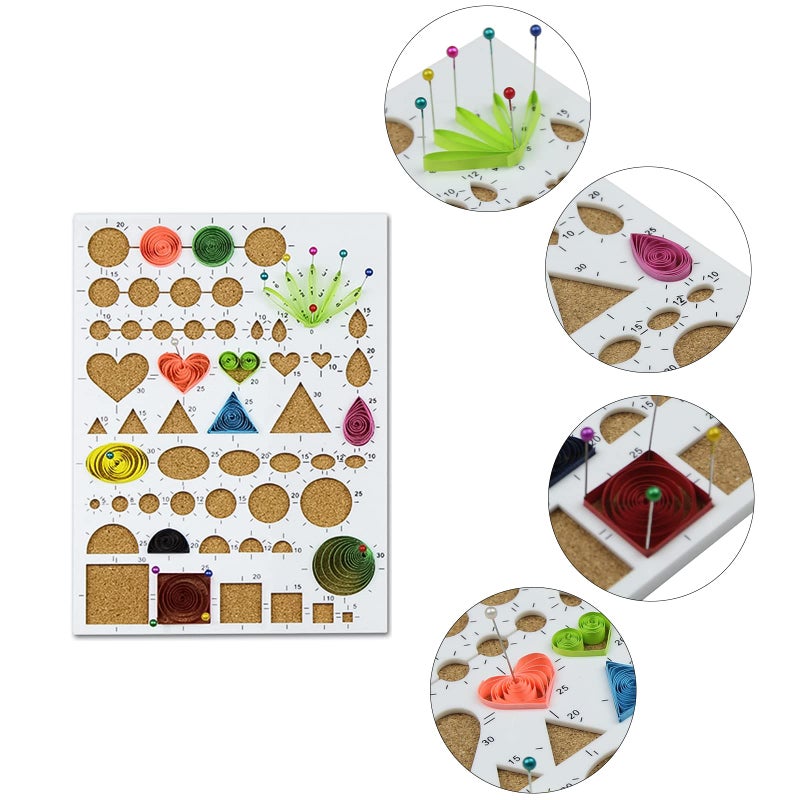 YURROAD 19pcs Paper Quilling Tools Kit Paper Strips DIY Tool Set with Slotted Pen Quilling Board Curling Coach Comb Crimper Border Buddy Filigrana Tool Kit - Image 4